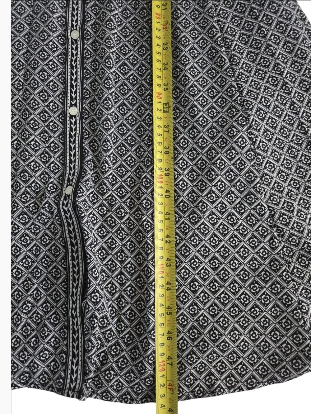 Max Studio Black & White Patterned Button-Up Dress - M - Picture 5 of 11